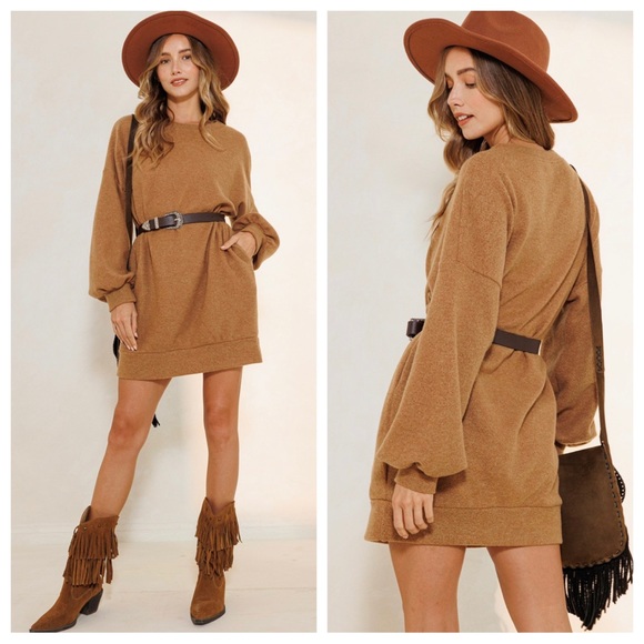 14 Crew Neck Stretch Knit Mini Dress - Picture 4 of 4